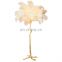 Luxury Ostrich Feather LED Floor Lamp Copper Resin Art Deco Floor Lamps Standing Light