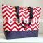 Custom XL Extra Large Red Chevron Beach Bag Chevron Canvas Beach Bag                        
                                                Quality Choice