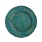 Round Shaped Glass Under Charger Plate With Rose Gold Colored Decoration