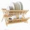 Eco-friendly Bamboo Folding Dish drying Rack for kitchen