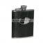 light color leather 6oz Hip Flask with a metal Built-in Collapsible Shot Glass