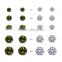 Fantasy Olivine+Clear Color Cubic Zirconia 316L Hypoallergenic Stainless Steel Stud Earring Jewelry Earrings Set 10Pairs/Bag