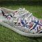 The national flag design Lazy laces up canvas shoes