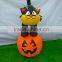 FREE SHIPPING HALLOWEEN BLACK CAT W/PUMPKIN INFLATABLE LIGHTS UP AIRBLOWN TALL