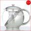 1100ml streamlined design Borosilicate Glass Tea Pot With Stainless Steel Infuser Tea Pitcher Teapot