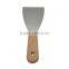 6'' Scraper with clipped wooden handle, stainless steel blade