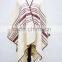 Knit Wool Striped Poncho Shawl Scarf Cape M One Size