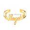 Custom stainless steel letter bangle angel bangle