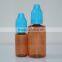 hot selling 10ml 30ml amber plastic bottle with long thin tip  China