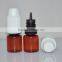 E liquid 5ml amber pet plastic dropper bottle with childproof and tamperproof cap
