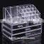 Hot Sell White Clear Multi Spaced Acrylic Cosmetic Case