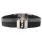 Noproblem P035 FDA tiurmaline germanium bio magnetic stainless steel newest fashion silicone bracelet