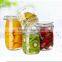 Recycled Airtight Round Shape Glass Jar With Metal Clip Top Lid for Kitchen and Food