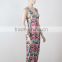 New Style One Piece Long Evening Dress Ladies Sleeveless Floral Printed Night Dress