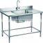 Free-standing Commercial Stainless Steel Food Service Sink For Restaurant GR-302E