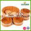Bamboo Salad Bowls with color silicone ring outside