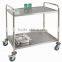 Stainless Steel Restaurant Serving Trolley with wheel