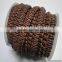 Braided Leather Round Braided Leather Cord 2 mm Cognec