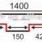 Nine fulcrums flat plastic tray PP1412PJ
