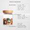 Glass food storage vacuum container with wooden lid N6310