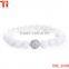 Moon Bodhi Seed Stretch Bracelet Buddhism Prayer Beads Mala White