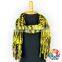 Wholesale ladies muslim products bright yellow tassels hijab scarf fashion lady fringe scarf