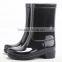 black white flower pattern women rain boots with buckles