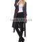Fashion Modern Apparel Women Trendy Turkey 3/4 Sleeve Plain Spring Winter Coat Charcoal Sheer Trench Long Coat
