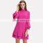 New Fashion Pleated Lantern Skirt Dress Elegant Ladies Skater Dress