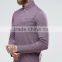 High Quality Custom Long Sleeve Button Placket Men's Polyester Viscose Stretch Knit 200g Slim Fit Casual Purple Polo Shirt