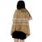 CX-G-B-263A Fashion Women Dress/ Mink Fur Vest With Pocket/ Long Style Hooded Vest