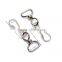 13mm Metal Iron Swivel Clasps Snap two hooks rings Key Hooks DIY Key Chain Ring nickle color HK-014