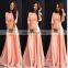 New Three Quarters Sleeveless Ladies Pink Dress