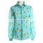 Chiffon blouses elegant design,full sleeves blouse designs,print chiffon blouse