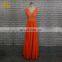 2017 Popular Orange Color A Line Lace Chiffon Long Bridesmaid Dress Online