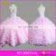 Hot Sale Full Length Sleeveless Puffy Organza Ball Gown Vestidos De Quinceanera