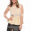 Felling Pretty Peplum Top Beige Ladies Casual Clothes For Summer