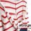 Fashion hoodies long length cardigan sweater red and white striped sexy girls sweater