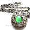 Western Classical Mechanical Gemstone Pocket Necklace Watch
