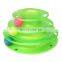 Green orange color Interactive rotating cat toy cat tower of circle tracks with moving balls