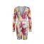 Bodycon Long Sleeve Shorts Tie Dye Romper Women Summer Sexy Deep Neck Playsuit Fashion Female Casual Jumpsuit Outfits 2021 New