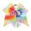 7'' Girls Mermaid Pencil Print Cheer Bows Grosgrain Ribbon School Hair Bow Elastic Rubber Handmade Hair Clip Hair Accessories