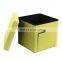 RTS custom furniture folding storage ottoman cabinet pouffe stool with pocket ottoman