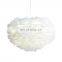 Feather Shade Chandelier Lighting White Indoor Ceiling Hanging Pendant Lights