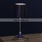 UK modern customize metal base blue unique table lamps with glass ball decorative