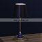Top sale indoor lighting blue glass decoration office home metal bedside table lamp for hotel