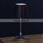 UK modern customize metal base blue unique table lamps with glass ball decorative