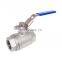 316 stainless steel 2 piece full port female thread WOG 1000 psi ball valve with lock