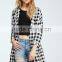 Open Front Checked Dolman Jacket