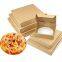 Custom disposable food pizza chips fried chicken brown packing paper box for fast food restaurant